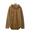 imageSHEWIN Oversized Sweatshirt for Women Loose Fit Casual Long Sleeve Button Hooded Sweatshirts Hoodies with PocketBrown