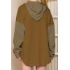 imageSHEWIN Oversized Sweatshirt for Women Loose Fit Casual Long Sleeve Button Hooded Sweatshirts Hoodies with PocketBrown