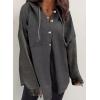 imageSHEWIN Oversized Sweatshirt for Women Loose Fit Casual Long Sleeve Button Hooded Sweatshirts Hoodies with PocketCarbon Grey
