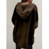 imageSHEWIN Oversized Sweatshirt for Women Loose Fit Casual Long Sleeve Button Hooded Sweatshirts Hoodies with PocketDark Brown