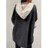 imageSHEWIN Oversized Sweatshirt for Women Loose Fit Casual Long Sleeve Button Hooded Sweatshirts Hoodies with PocketDark Grey