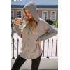 imageSHEWIN Oversized Sweatshirt for Women Loose Fit Casual Long Sleeve Button Hooded Sweatshirts Hoodies with PocketLight Grey