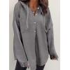 imageSHEWIN Oversized Sweatshirt for Women Loose Fit Casual Long Sleeve Button Hooded Sweatshirts Hoodies with PocketMedium Grey