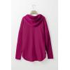imageSHEWIN Oversized Sweatshirt for Women Loose Fit Casual Long Sleeve Button Hooded Sweatshirts Hoodies with PocketRose Red