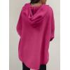 imageSHEWIN Oversized Sweatshirt for Women Loose Fit Casual Long Sleeve Button Hooded Sweatshirts Hoodies with PocketRose Red