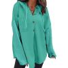 imageSHEWIN Oversized Sweatshirt for Women Loose Fit Casual Long Sleeve Button Hooded Sweatshirts Hoodies with PocketMint Green