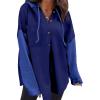 imageSHEWIN Oversized Sweatshirt for Women Loose Fit Casual Long Sleeve Button Hooded Sweatshirts Hoodies with PocketNavy Blue