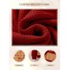 imageSHEWIN Womens Hoodies Casual Long Sleeve Textured Pullover Tops Loose Fit Drawstring Sweatshirt with PocketRed