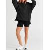 imageSHEWIN Womens Oversized Reverse Seam Sweatshirt Casual Long Sleeve Pullover Tops Lightweight Loose Crewneck SweatshirtsA Black