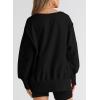 imageSHEWIN Womens Oversized Reverse Seam Sweatshirt Casual Long Sleeve Pullover Tops Lightweight Loose Crewneck SweatshirtsA Black