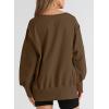 imageSHEWIN Womens Oversized Reverse Seam Sweatshirt Casual Long Sleeve Pullover Tops Lightweight Loose Crewneck SweatshirtsA Brown