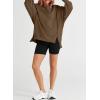 imageSHEWIN Womens Oversized Reverse Seam Sweatshirt Casual Long Sleeve Pullover Tops Lightweight Loose Crewneck SweatshirtsA Brown
