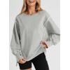 imageSHEWIN Womens Oversized Reverse Seam Sweatshirt Casual Long Sleeve Pullover Tops Lightweight Loose Crewneck SweatshirtsA Gray