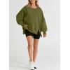 imageSHEWIN Womens Oversized Reverse Seam Sweatshirt Casual Long Sleeve Pullover Tops Lightweight Loose Crewneck SweatshirtsA Green
