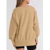 imageSHEWIN Womens Oversized Reverse Seam Sweatshirt Casual Long Sleeve Pullover Tops Lightweight Loose Crewneck SweatshirtsA Khaki