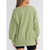 imageSHEWIN Womens Oversized Reverse Seam Sweatshirt Casual Long Sleeve Pullover Tops Lightweight Loose Crewneck SweatshirtsA Light Green
