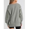 imageSHEWIN Womens Oversized Reverse Seam Sweatshirt Casual Long Sleeve Pullover Tops Lightweight Loose Crewneck SweatshirtsA Medium Grey