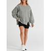 imageSHEWIN Womens Oversized Reverse Seam Sweatshirt Casual Long Sleeve Pullover Tops Lightweight Loose Crewneck SweatshirtsA Medium Grey