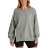 imageSHEWIN Womens Oversized Reverse Seam Sweatshirt Casual Long Sleeve Pullover Tops Lightweight Loose Crewneck SweatshirtsA Medium Grey