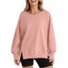 imageSHEWIN Womens Oversized Reverse Seam Sweatshirt Casual Long Sleeve Pullover Tops Lightweight Loose Crewneck SweatshirtsA Peach Blossom