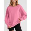 imageSHEWIN Womens Oversized Reverse Seam Sweatshirt Casual Long Sleeve Pullover Tops Lightweight Loose Crewneck SweatshirtsA Pirouette Pink