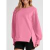 imageSHEWIN Womens Oversized Reverse Seam Sweatshirt Casual Long Sleeve Pullover Tops Lightweight Loose Crewneck SweatshirtsA Pirouette Pink