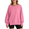 imageSHEWIN Womens Oversized Reverse Seam Sweatshirt Casual Long Sleeve Pullover Tops Lightweight Loose Crewneck SweatshirtsA Pirouette Pink