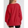 imageSHEWIN Womens Oversized Reverse Seam Sweatshirt Casual Long Sleeve Pullover Tops Lightweight Loose Crewneck SweatshirtsA Red