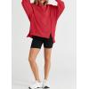 imageSHEWIN Womens Oversized Reverse Seam Sweatshirt Casual Long Sleeve Pullover Tops Lightweight Loose Crewneck SweatshirtsA Red