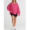 imageSHEWIN Womens Oversized Reverse Seam Sweatshirt Casual Long Sleeve Pullover Tops Lightweight Loose Crewneck SweatshirtsA Rose