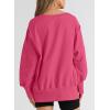 imageSHEWIN Womens Oversized Reverse Seam Sweatshirt Casual Long Sleeve Pullover Tops Lightweight Loose Crewneck SweatshirtsA Rose