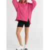 imageSHEWIN Womens Oversized Reverse Seam Sweatshirt Casual Long Sleeve Pullover Tops Lightweight Loose Crewneck SweatshirtsA Rose