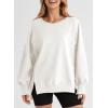 imageSHEWIN Womens Oversized Reverse Seam Sweatshirt Casual Long Sleeve Pullover Tops Lightweight Loose Crewneck SweatshirtsA White