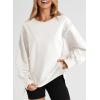 imageSHEWIN Womens Oversized Reverse Seam Sweatshirt Casual Long Sleeve Pullover Tops Lightweight Loose Crewneck SweatshirtsA White