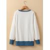 imageSHEWIN Womens Oversized Reverse Seam Sweatshirt Casual Long Sleeve Pullover Tops Lightweight Loose Crewneck SweatshirtsColor Block White