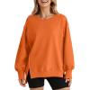 imageSHEWIN Womens Oversized Reverse Seam Sweatshirt Casual Long Sleeve Pullover Tops Lightweight Loose Crewneck SweatshirtsN Carrot