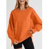 imageSHEWIN Womens Oversized Reverse Seam Sweatshirt Casual Long Sleeve Pullover Tops Lightweight Loose Crewneck SweatshirtsN Carrot