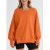 imageSHEWIN Womens Oversized Reverse Seam Sweatshirt Casual Long Sleeve Pullover Tops Lightweight Loose Crewneck SweatshirtsN Carrot