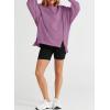 imageSHEWIN Womens Oversized Reverse Seam Sweatshirt Casual Long Sleeve Pullover Tops Lightweight Loose Crewneck SweatshirtsN Pink Purple