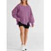 imageSHEWIN Womens Oversized Reverse Seam Sweatshirt Casual Long Sleeve Pullover Tops Lightweight Loose Crewneck SweatshirtsN Pink Purple