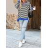 imageSHEWIN Womens Oversized Reverse Seam Sweatshirt Casual Long Sleeve Pullover Tops Lightweight Loose Crewneck SweatshirtsStrpied Black