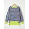 imageSHEWIN Womens Oversized Reverse Seam Sweatshirt Casual Long Sleeve Pullover Tops Lightweight Loose Crewneck SweatshirtsStrpied Purple