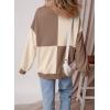 imageSHEWIN Womens Oversized Sweatshirts Casual Loose Button Henley Fashion Comfort Colors Pullover TopsKhaki