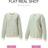 imageSHEWIN Womens Striped Sweatshirt Crewneck Casual Long Sleeve Pullover Tops Trendy 2025Apricot and Green Stripe