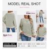 imageSHEWIN Womens Striped Sweatshirt Crewneck Casual Long Sleeve Pullover Tops Trendy 2025Apricot and Green Stripe