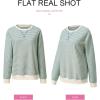 imageSHEWIN Womens Striped Sweatshirt Crewneck Casual Long Sleeve Pullover Tops Trendy 2025Apricot and Light Blue Stripe