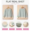 imageSHEWIN Womens Striped Sweatshirt Crewneck Casual Long Sleeve Pullover Tops Trendy 2025Apricot and Light Blue Stripe