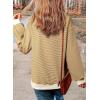 imageSHEWIN Womens Striped Sweatshirt Crewneck Casual Long Sleeve Pullover Tops Trendy 2025Apricot and Light French Beige Stripe