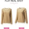 imageSHEWIN Womens Striped Sweatshirt Crewneck Casual Long Sleeve Pullover Tops Trendy 2025Apricot and Light French Beige Stripe