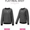 imageSHEWIN Womens Striped Sweatshirt Crewneck Casual Long Sleeve Pullover Tops Trendy 2025Black and White Stripe